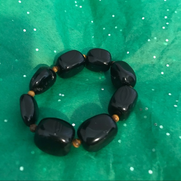 Chunky Black Stone Bracelet - Picture 1 of 3